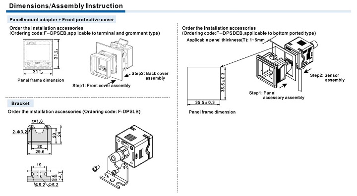 DPS Series digital display pressure sensor Installation and Usage