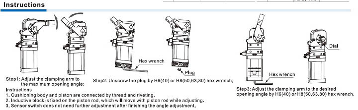 JSK Series Power clamp cylinder Installation and Usage