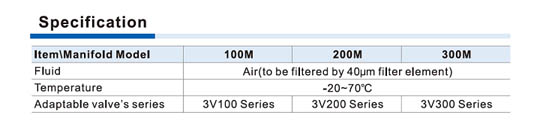 3V-manifold Valve Specifications