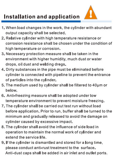 SAU Series Cylinder Installation and Usage