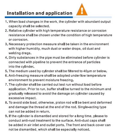 MA,MAC Series Cylinder Installation and Usage