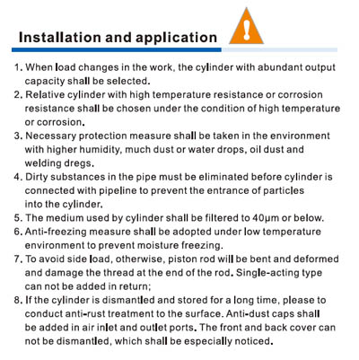 MBL,MBLC Series Cylinder Installation and Usage